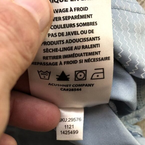 FootJoy Mens Performance Polo Shirt Size 2XL Blue Zigzag Short Sleeve Golf - Picture 8 of 12